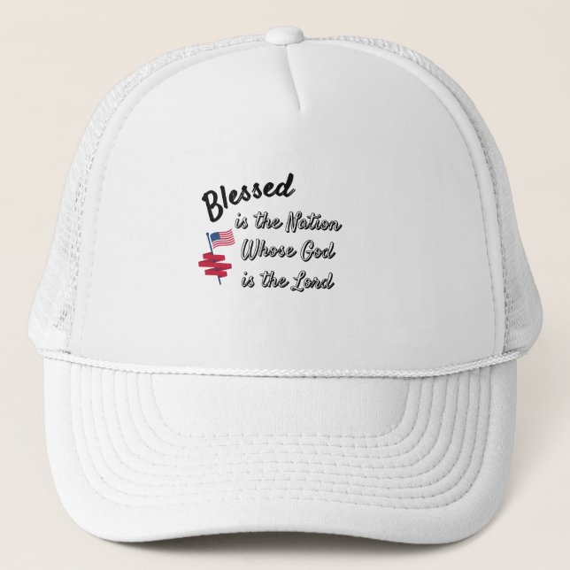Blessed Is the Nation Bible Verse Hat (Front)