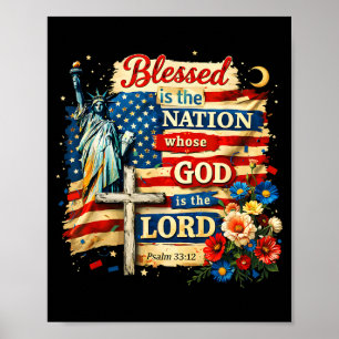 Blessed is the nation god is lord patriotic faith  poster
