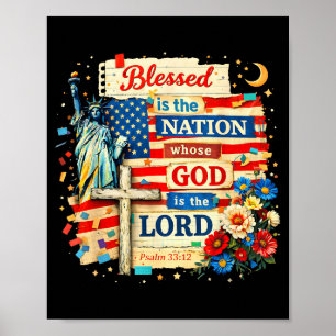 Blessed is the nation god is lord patriotic faith  poster