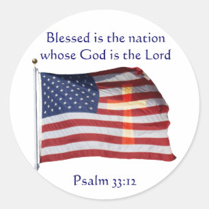 Blessed Is The Nation Round Sticker
