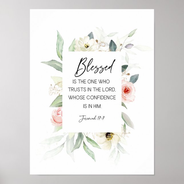 Blessed Is The One, Jeremiah 17:7, Bible Verse Wal Poster (Front)