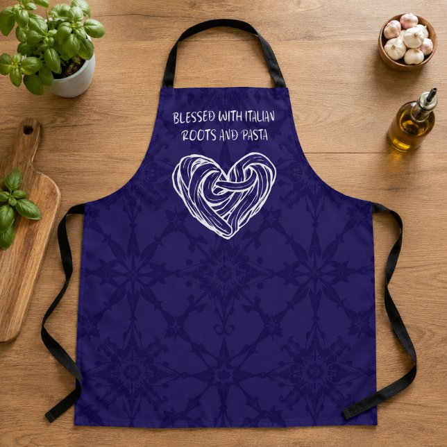 Blessed Italian Roots Pasta Heritage Pride Design Apron (Creator Uploaded)