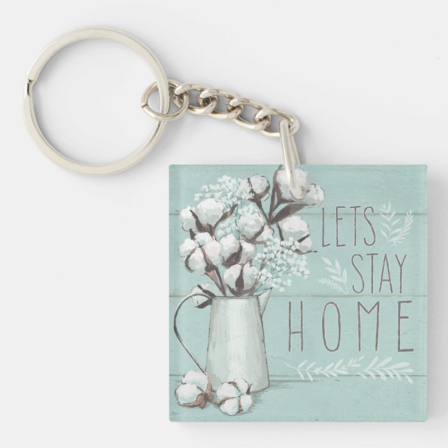 Blessed IV Mint | Lets Stay Home Key Ring (Front)