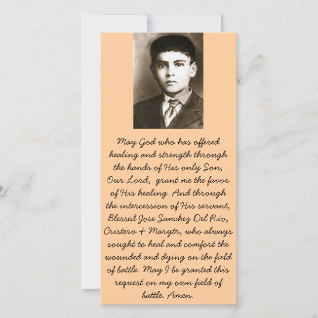 Blessed Jose Sanchez Canonisation Prayer Cards (Front)