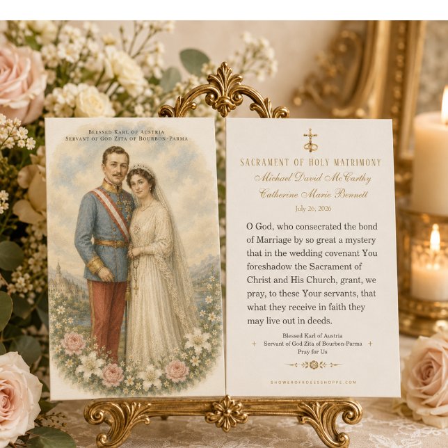 Blessed Karl & Zita Catholic Wedding Prayer Favour (Creator Uploaded)