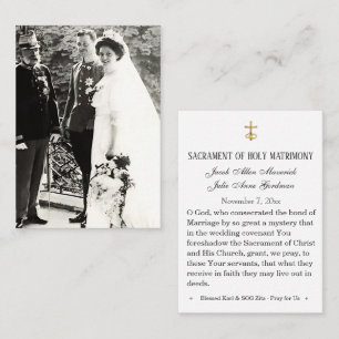 Blessed Karl & Zita Wedding Holy Card
