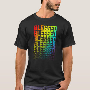 Blessed Lgbtq+ Rainbow Gay Pride Text Fade Graphic T-Shirt