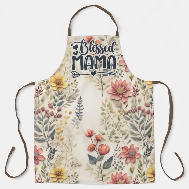 Blessed Mama All Over Print  Apron (Front)