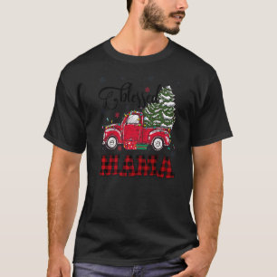 Blessed Mama  Christmas Family Lights Truck Red Tr T-Shirt