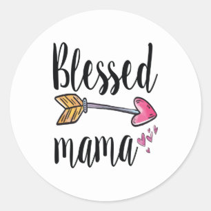 Blessed Mama Classic Round Sticker