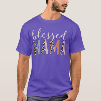 Blessed Mama Cute Leopard Print family T-Shirt