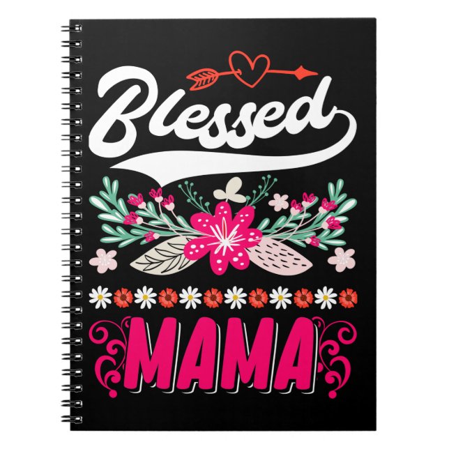 Blessed Mama Cute Religious Mother Notebook (Front)