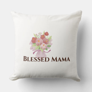 Blessed Mama Decorative Floral Throw Pillow