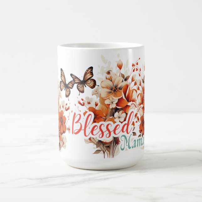 Blessed Mama Floral Butterfly  Coffee Mug (Center)