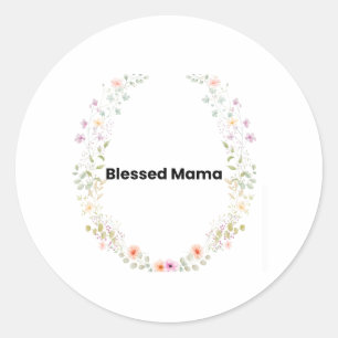 Blessed Mama Floral Inspirational Sticker