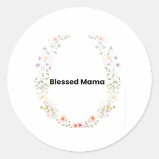 Blessed Mama Floral Inspirational Sticker