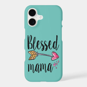 Blessed Mama Gift for Mum Turquoise iPhone 15 Case