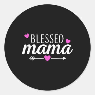 Blessed Mama Grandma Shirt Grandmother Womens Moth Classic Round Sticker