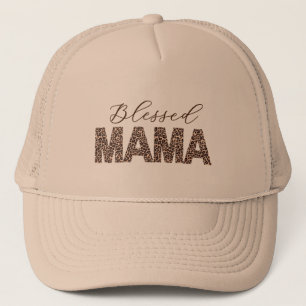 Blessed Mama Leopard/Cheetah Print– Personalized Trucker Hat