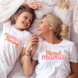 Blessed mama modern script  Mother's Day  T-Shirt<br><div class="desc">Blessed mama modern script Mother's Day T-Shirt</div>