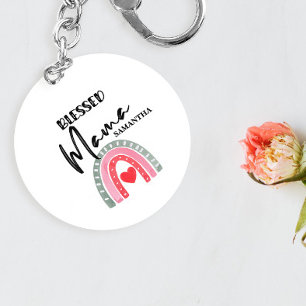 Blessed Mama Rainbow  Key Ring