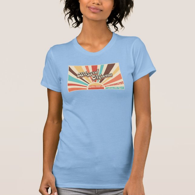 Blessed Mama Retro Sunset T-Shirt (Front)
