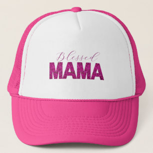 Blessed Mama Shirt with Pink Floral Text – Custom  Trucker Hat