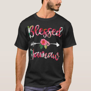 Blessed Mamaw Floral s For Women, Mothers Day Gran T-Shirt