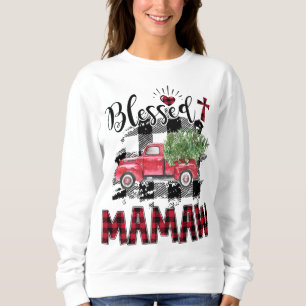 Blessed Mamaw Red-plaid Christmas Sweatshirt