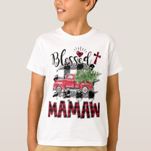 Blessed Mamaw Red-plaid Christmas T-Shirt