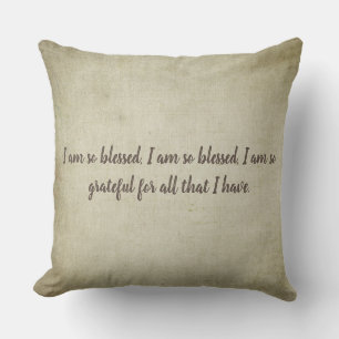 Blessed Mantra With Customisable Text Throw Pillow