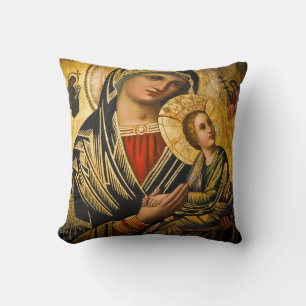 Blessed Mary and Jesus Child Cushion