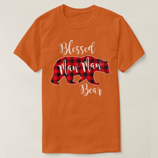 Blessed Maw Maw Bear Buffalo Check Plaid Pattern M T-Shirt (Design Front)