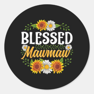 Blessed Mawmaw Shirt Mothers Day Cute Gift Floral Classic Round Sticker