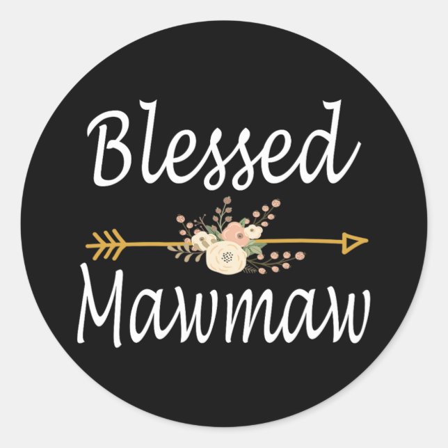 blessed mawmaw shirt mothers day gifts   classic round sticker (Front)