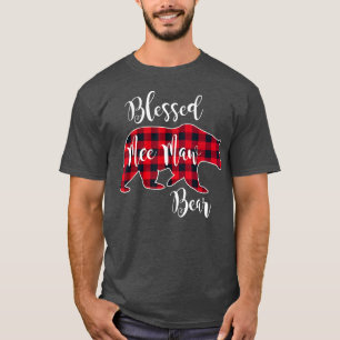 Blessed Mee Maw Bear Red Buffalo Check Plaid Grand T-Shirt
