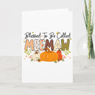 Blessed Meemaw Pumpkin Fall Autumn Thanksgiving Mo Card