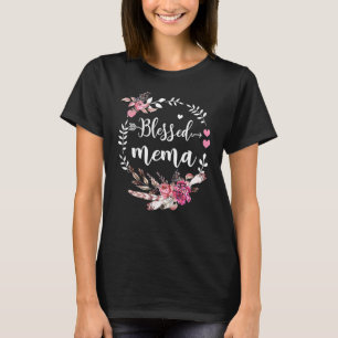 Blessed Mema Thanksgiving Floral T-Shirt