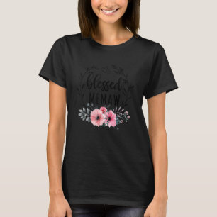 Blessed Memaw  For Women Floral Decoration Mothers T-Shirt