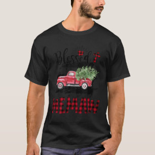 Blessed Memaw Red-Plaid Christmas T-Shirt