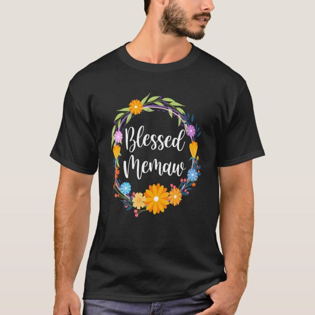 Blessed Memaw Shirt Grandma Mothers Day Thanksgivi (Front)