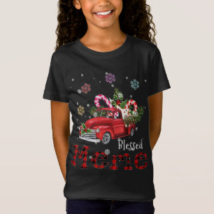 Blessed Meme Christmas Red Truck Gift For Grandma T-Shirt