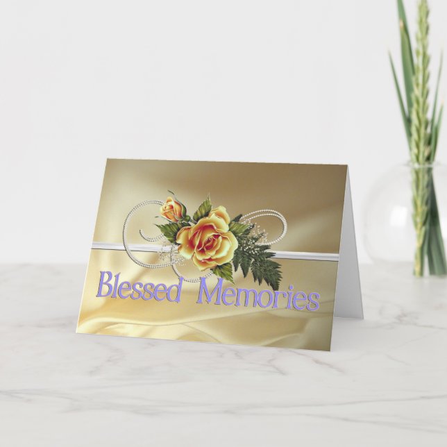 Blessed Memories Mother Sympathy Card (Front)