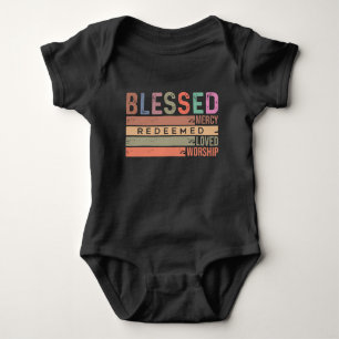 Blessed, Mercy, Redeemed, Loved & Worship Baby Bodysuit