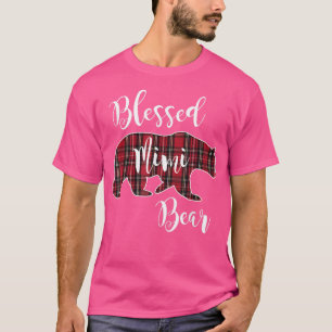 Blessed Mimi Bear Red Tartan Plaid Fun Grandma Gif T-Shirt