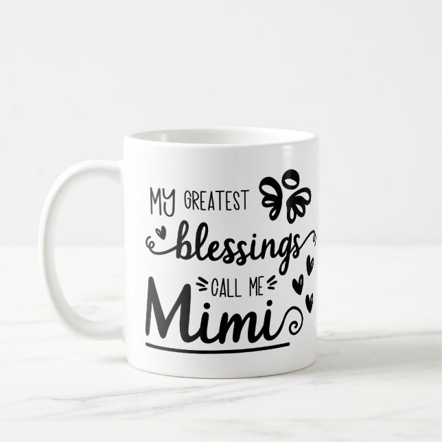 Blessed Mimi - Best Grandma - Add Photo - Cute Coffee Mug (Left)