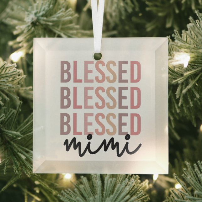 Blessed Mimi | Gifts for Mimi Grandma Glass Tree Decoration (Insitu)