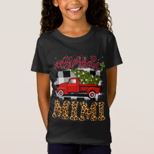 Blessed Mimi Grandma Truck Plaid Xmas Tree Family T-Shirt