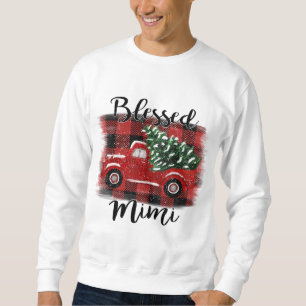Blessed Mimi Red Truck Vintage Christmas Tree Sweatshirt
