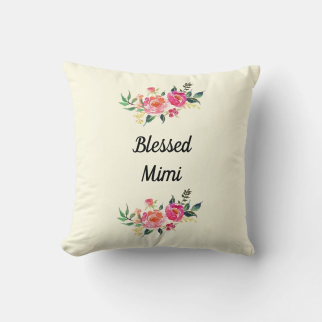 Blessed Mimi throw pillow (Front)